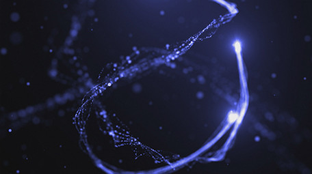 漂亮蓝色粒子汇聚LOGO片头AE模板