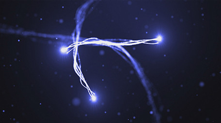 漂亮蓝色粒子汇聚LOGO片头AE模板