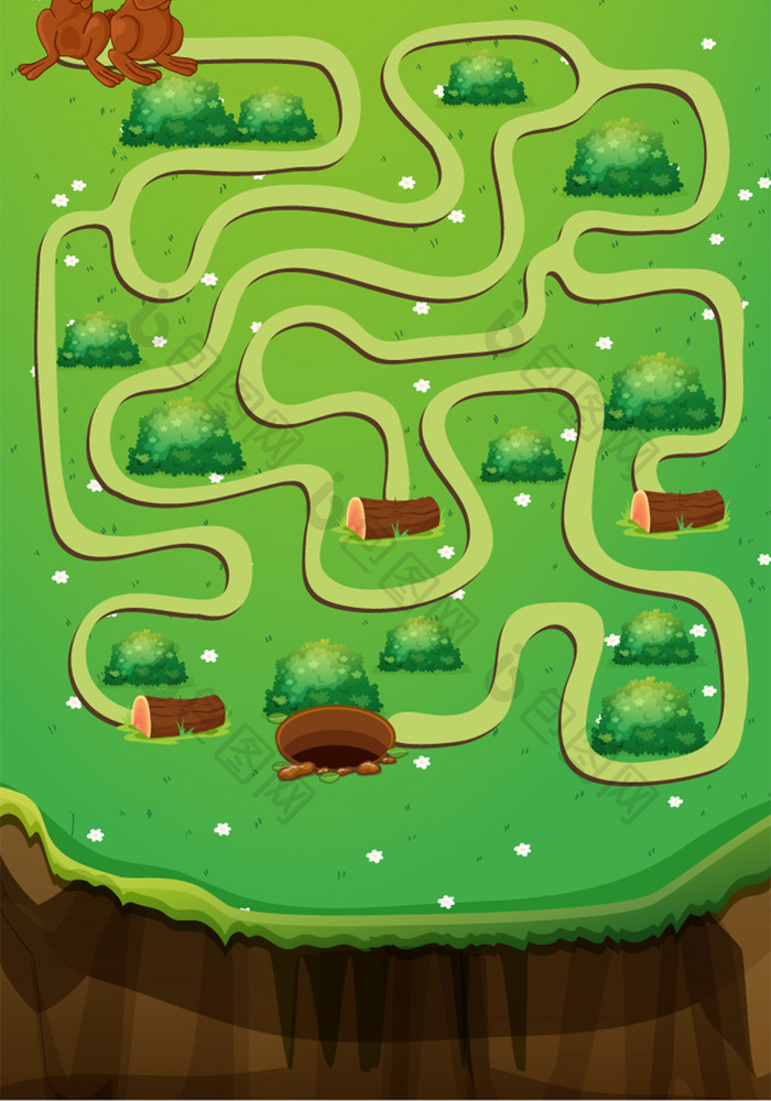 绿色森林卡通手机迷宫休闲小游戏界面