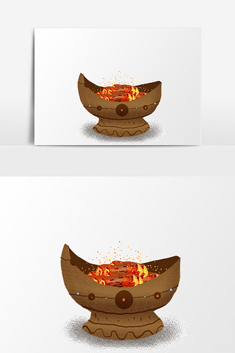 火焰火盆花纹元素图片