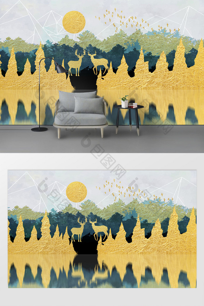欧式装饰画油画壁纸北欧背景墙图片