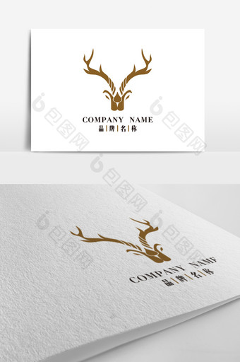 创意抽象麋鹿标志logo设计图片