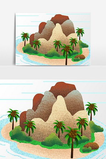 椰子树海岛元素素材图片