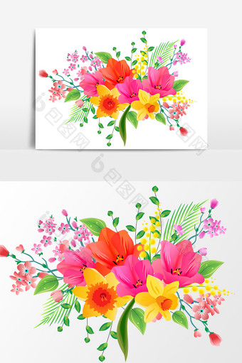 手绘花艺花朵设计元素图片