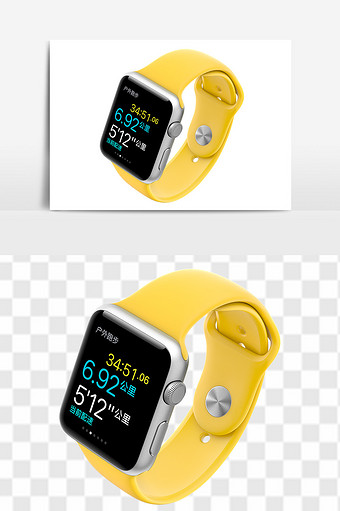 黄色表带电子手表潮款iWatch图片