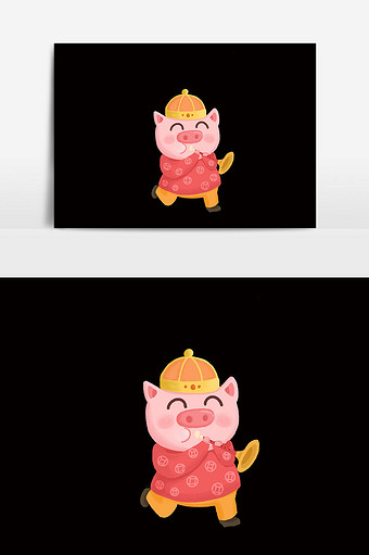 新年小猪猪年元素设计图片