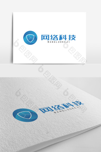 圆形蓝色大气网络科技logo图片