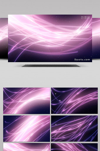 动感紫色色调粒子光带动态背景led视频图片