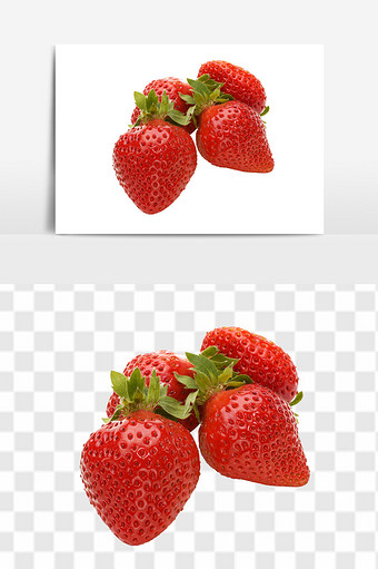 新鲜草莓水果蛋糕装饰当季水果组合元素图片
