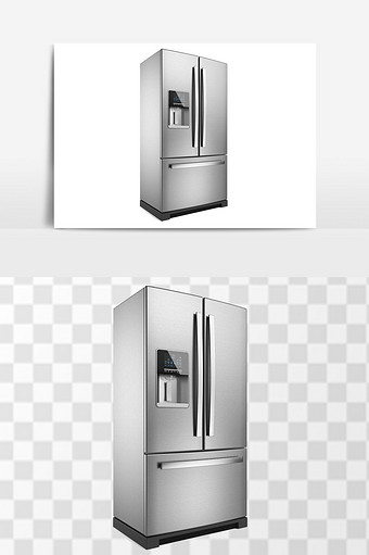 银色电冰箱高档冷藏图片