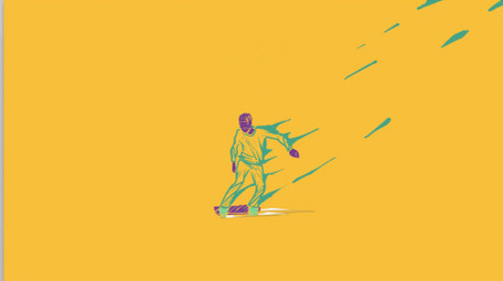 卡通人物滑板流体图形MG动画片头AE模板