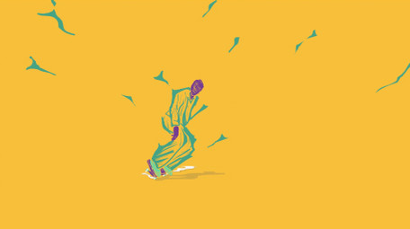 卡通人物滑板流体图形MG动画片头AE模板