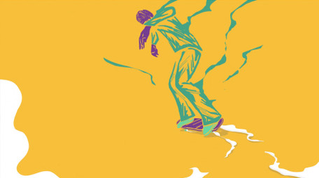 卡通人物滑板流体图形MG动画片头AE模板