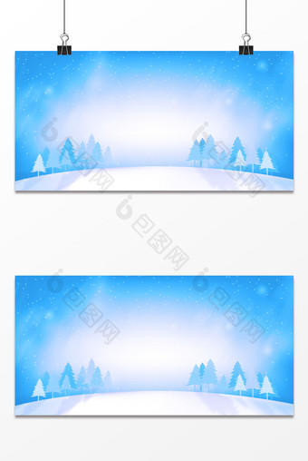 蓝色冬季阳光梦幻卡通背景设计图片