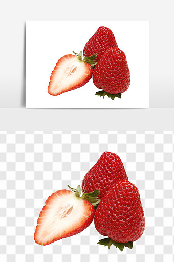 新鲜当季牛奶草莓批发孕妇草莓水果组合元素图片