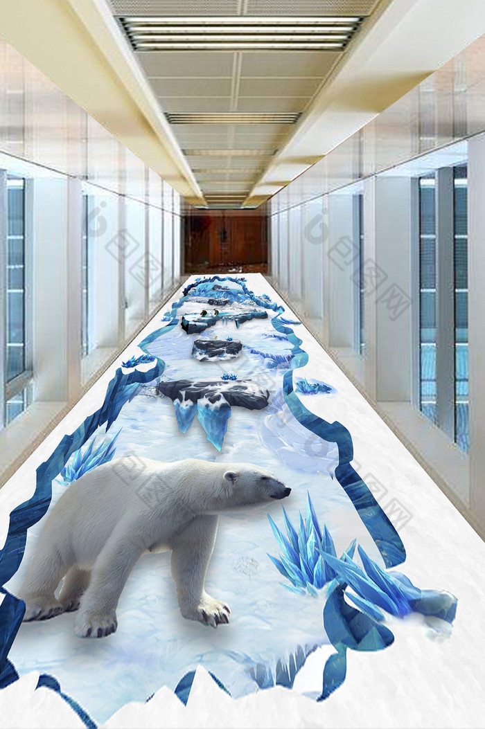 白熊全球变暖冰雪融化图片