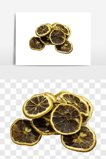 新鲜柠檬片组合元素图片