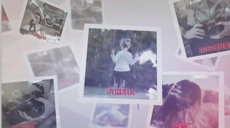 漂浮展示柔美水墨晕染的照片相册AE模板