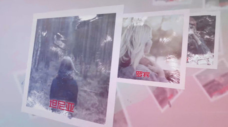 漂浮展示柔美水墨晕染的照片相册AE模板