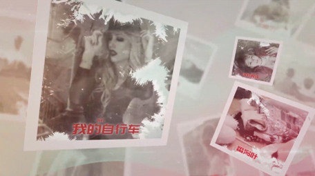 漂浮展示柔美水墨晕染的照片相册AE模板