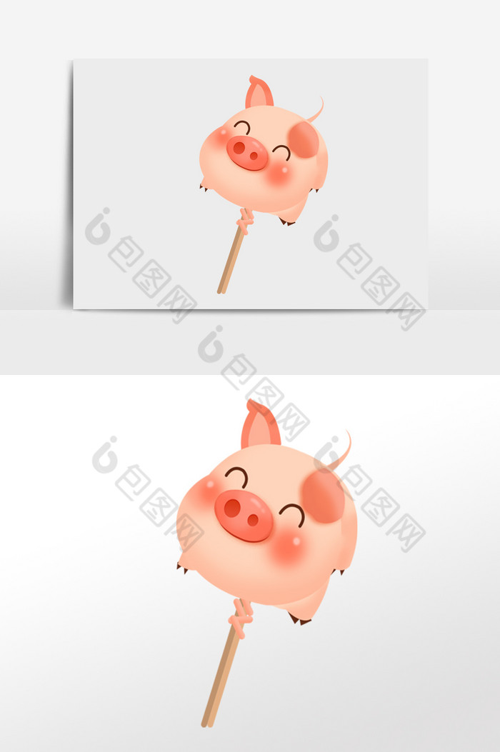 活泼的小猪气球插画图片图片