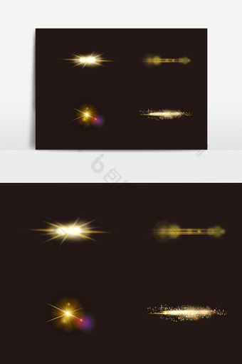 宇宙星光光芒光效AI矢量元素图片
