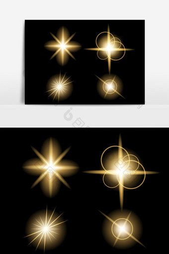 金色光线效果PSD元素图片