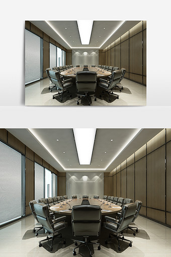 现代风格办公空间庄重大会议室效果图图片