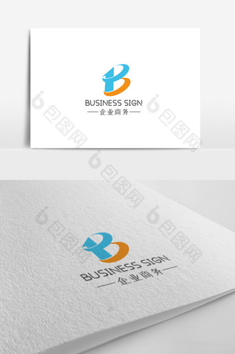 时尚B字母企业商务logo设计模板图片