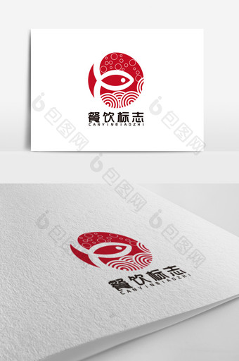 红色中国风传统餐饮logo标志设计图片