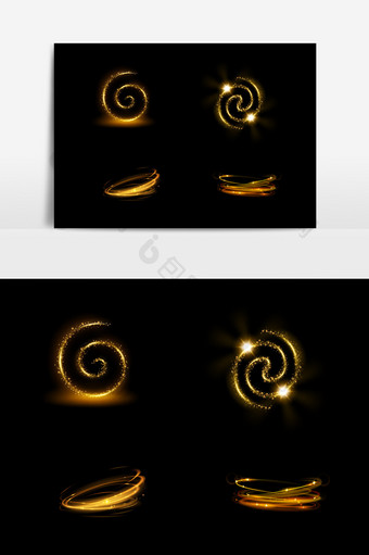 金色太空螺旋光效AI矢量素材图片