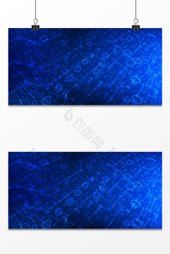 商务科技电子科技代码蓝色质感构成展板背景图片