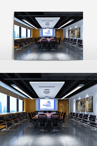 现代简约风格办公空间会议室设计效果图图片