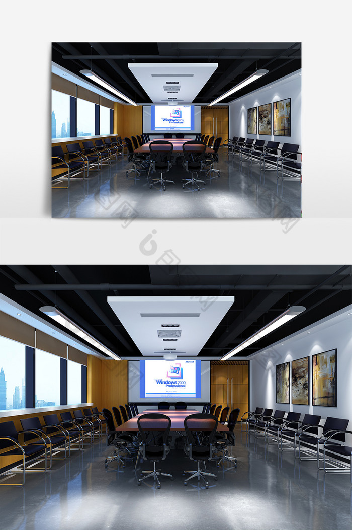 现代简约风格办公空间会议室设计效果图图片图片