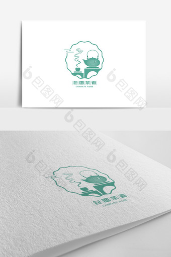 文艺清新茶道标志logo设计图片