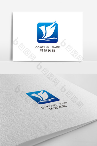 创意帆船标志logo设计图片