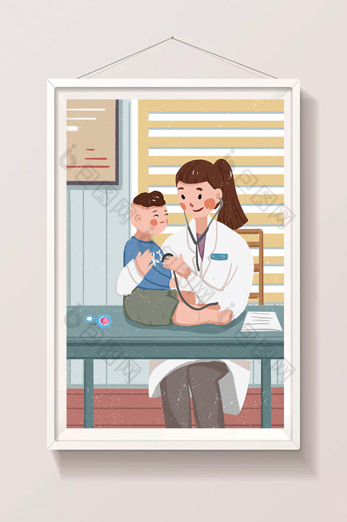 儿童医院体检插画图片图片