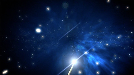 蓝色色调粒子光点穿越运动企业宣传背景