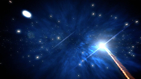 蓝色色调粒子光点穿越运动企业宣传背景