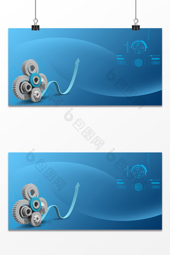 齿轮科技蓝色箭头背景图片