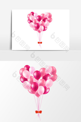 手绘粉色气球设计元素图片