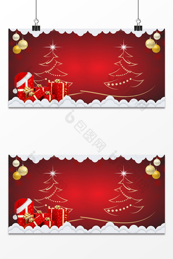 圣诞节圣诞礼物红色简约背景图片