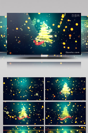 掉落闪烁光斑中美好的圣诞祝福AE模板图片