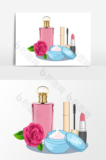 卡通女性化妆用品设计元素图片