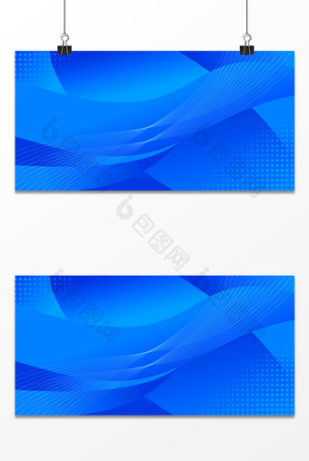 时尚大气蓝色几何科技商务海报背景图图片