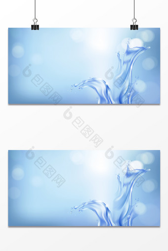 浪漫清新透明水滴迸溅大气美容海报背景图片