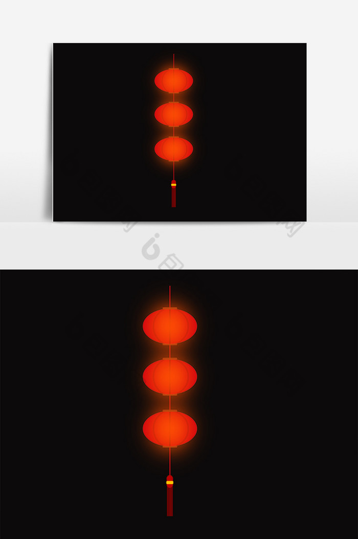 圆弧形红灯笼挂饰图片图片