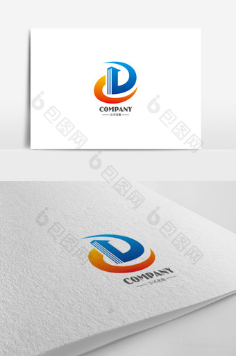 简洁大气CD字母建筑地产logo标志图片