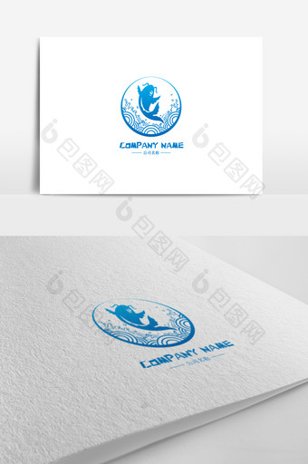 创意精美鱼庄鱼府标志logo设计图片