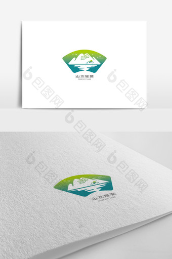 精美清新山水标志logo设计图片